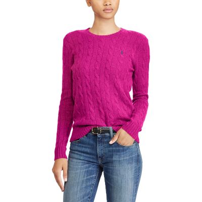 ＜POLO RALPH LAUREN（ウィメンズ）/ポロラルフローレン＞ ウールカシミヤ クルーネック セーター D53ピンク 【三越・伊勢丹/公式】