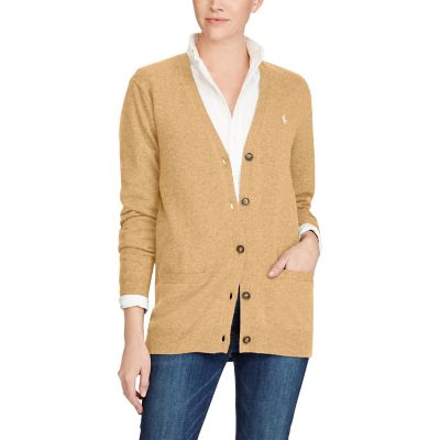 ＜POLO RALPH LAUREN（ウィメンズ）/ポロラルフローレン＞ メリノウール ボーイフレンド カーディガン E68ブラウン 【三越・伊勢丹/公式】