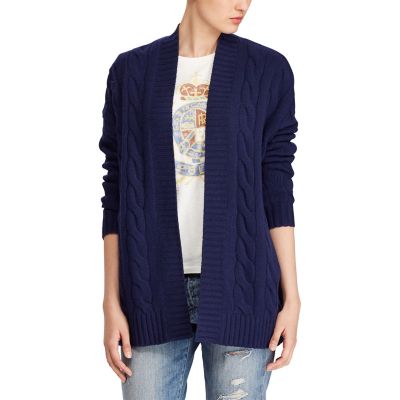 ＜POLO RALPH LAUREN（ウィメンズ）/ポロラルフローレン＞ カシミヤ ケーブルニット カーディガン B82ブルー 【三越・伊勢丹/公式】