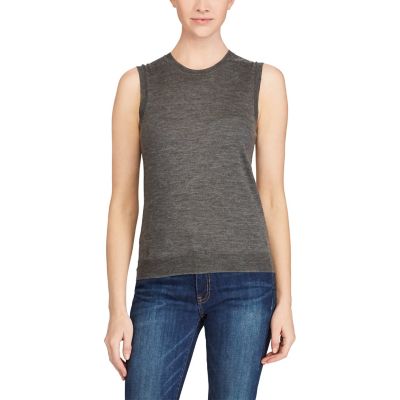 ＜POLO RALPH LAUREN（ウィメンズ）/ポロラルフローレン＞ メリノウール スリーブレス セーター D86グレー 【三越・伊勢丹/公式】