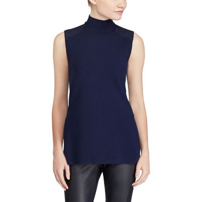 ＜POLO RALPH LAUREN（ウィメンズ）/ポロラルフローレン＞ スリーブレス モックネック セーター B82ブルー 【三越・伊勢丹/公式】