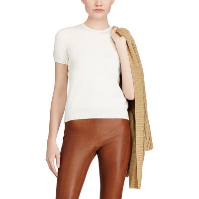 ＜POLO RALPH LAUREN（ウィメンズ）/ポロラルフローレン＞ コットン ショートスリーブ セーター B64ホワイト 【三越・伊勢丹/公式】