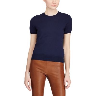 ＜POLO RALPH LAUREN（ウィメンズ）/ポロラルフローレン＞ コットン ショートスリーブ セーター B82ブルー 【三越・伊勢丹/公式】