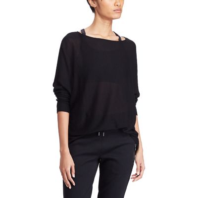 ＜POLO RALPH LAUREN（ウィメンズ）/ポロラルフローレン＞ 【POLO SPORT】ドレープド ボートネック セーター B10ブラック 【三越・伊勢丹/公式】