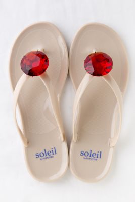 ＜ソレイユ バイププティエ＞1月ガーネット・フラットサンダル ベージュ