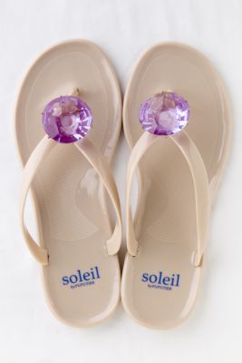 ＜ソレイユ バイププティエ＞2月アメジスト・フラットサンダル ベージュ