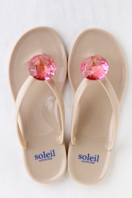 ＜ソレイユ バイププティエ＞9月ピンクサファイヤ・フラットサンダル ベージュ