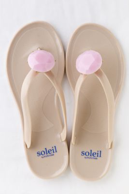 ＜ソレイユ バイププティエ＞10月ピンクオパール・フラットサンダル ベージュ