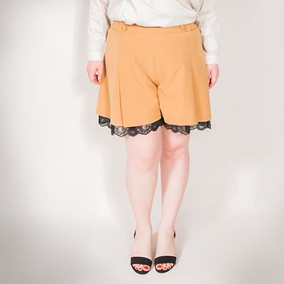 ＜VARAL DE MODA+＞ 大きいサイズ 裾レースショートパンツ(V72-1021)(クローバープラス) キャメル(29) 【三越・伊勢丹/公式】