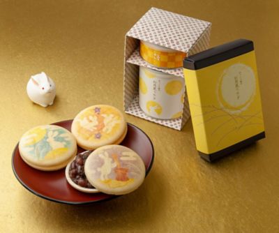 <鶴屋吉信> 【９月２５日（金）までのお受取り　京都／地下１階　店頭お受取りカウンター】＜鶴屋吉信＞手づくり最中　「お月見うさぎ」（６組入）