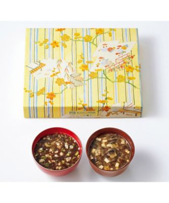 <${item.brandName}> 東京国立博物館　限定ギフト〈山本海苔店〉小袖　淡黄縮緬地縞島取梅枝模様　海苔を楽しむお味噌汁・お吸物詰合せ　※送料無料【Ｂ０５１２５３】