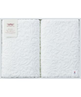 <${item.brandName}> 今治産唐花ジャカードバスタオルセット（オフホワイト）【６０８６８３】