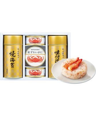 <${item.brandName}> 三越　国産紅ずわいがに缶詰・三越伊勢丹　有明初摘み　御海苔詰合せ　※送料無料【Ｂ０９５５９３】