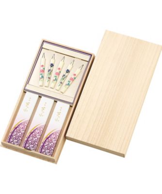<${item.brandName}> 〈日本香堂〉銘香芝山　絵ろうそく５本セット［香木の香り］【５９７８４３】