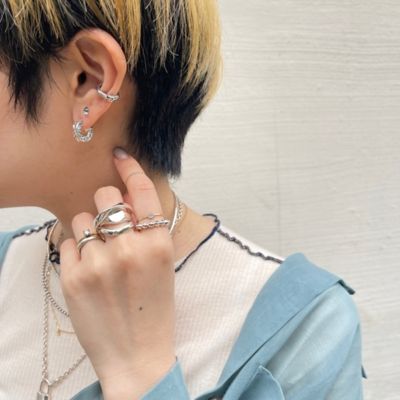 美品 e.m. 両耳セット 両面埋め込みジルコニアピアス ピアス(両耳用