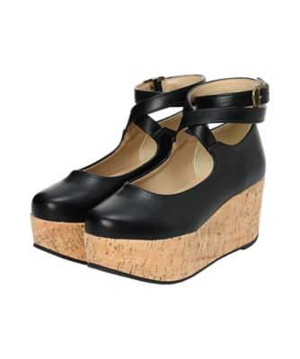 ＜an another angelus (Women)＞クロスストラップパンプス厚底パンプス　００ＢＡ０１ｄ００１