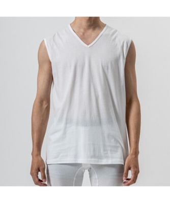 ＜木村メリヤス工場 (Men)＞和紙天竺ＶネックアンダーＴシャツ　０１１３６４５２１０