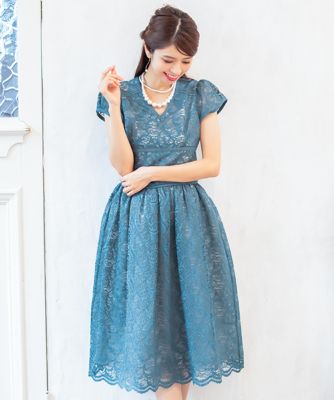 リーフモチーフ総レースフィット フレアワンピース 三越伊勢丹オンラインストア 公式