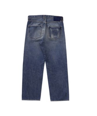 希少 visvim Social Sculpture 03R 青（鹿革）パッチ パンツ SOCIAL SCULPTURE 03 WIDE DMGDー
