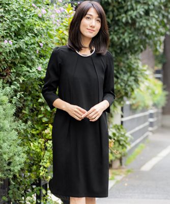 hotani　トロンプルイユワンピースセットアップ風セレモニースーツ 喪服・礼服】トロンプルイユワンピースセットアップ風 ブラック