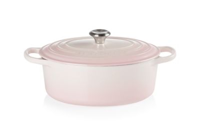 ＜LE CREUSET＞【ル・クルーゼおまとめ】シグニチャー　ココット・オーバル　２５ｃｍ　シェルピンク