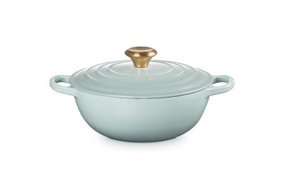 LE CREUSET/ル・クルーゼ 【ル・クルーゼおまとめ】シグニチャー　マルミット　２４ｃｍ　シーソルト　（ＢＭ・ゴールドツマミ）