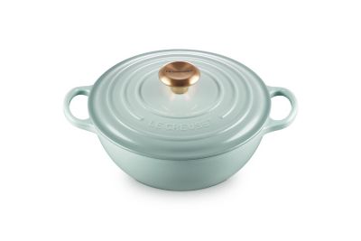 【ル・クルーゼおまとめ】シグニチャー　マルミット　２４ｃｍ　シーソルト　（ＢＭ・ゴールドツマミ）