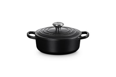 ＜LE CREUSET＞シグニチャー　ココット・ジャポネーズ　１８ｃｍ　マットブラック　（ＢＭ）