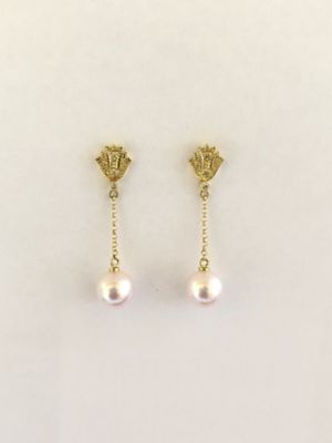 ＜愛媛/松本真珠＞★【受注商品】越物サンゴパールピアス