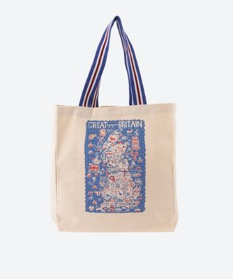 ＜Julia GASH＞★ショッピングバッグ（大）Ｇｒｅａｔ　Ｂｒｉｔａｉｎ柄