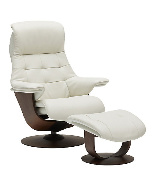  プレミアムチェア ザ・ファースト RU72モデル（リクライニングチェア＋オットマン）Mサイズ ホワイト×モカブラウン 椅子