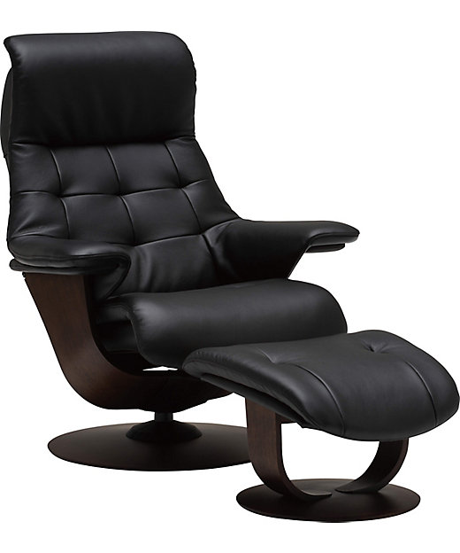＜三越伊勢丹/公式＞ プレミアムチェア ザ・ファースト RU72モデル（リクライニングチェア＋オットマン）Mサイズ ブラック×モカブラウン 椅子