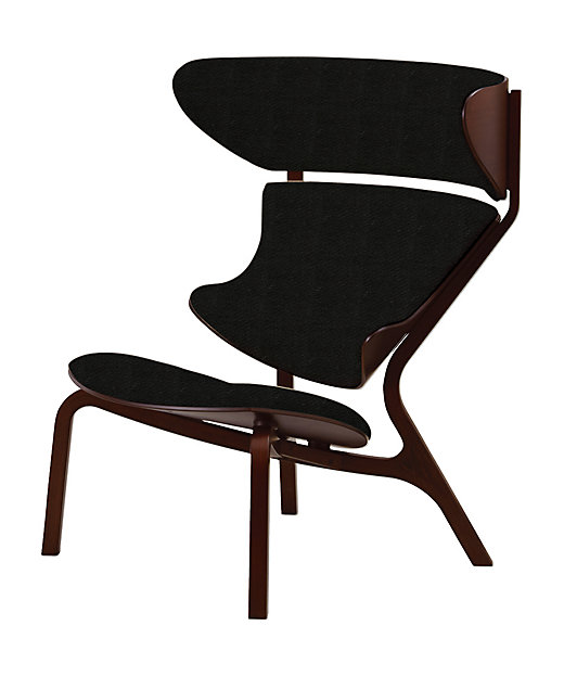  イージーチェア Souve T-7308 ウォールナット材×ブラック 椅子