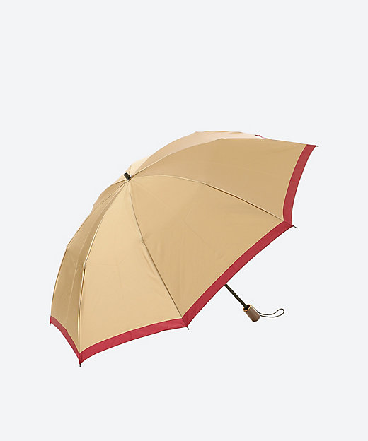 ＜三越伊勢丹/公式＞ 雨折傘「ボーダーL」 ベージュ 傘・日傘