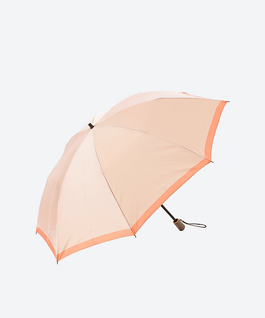 ＜三越伊勢丹/公式＞ 雨折傘「ボーダーL」 ピーチ 傘・日傘