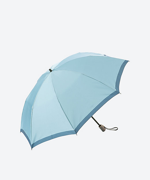 ＜三越伊勢丹/公式＞ 雨折傘「ボーダーL」 ライトブルー 傘・日傘