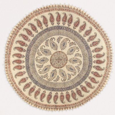 【SALE】三越伊勢丹オンラインストア 手染めペルシャ更紗(マルチカバー)210cm円形 (1)中心柄 ブラウン1 枕カバー【三越伊勢丹/公式】