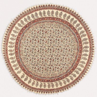 【SALE】三越伊勢丹オンラインストア 手染めペルシャ更紗(マルチカバー)210cm円形 (4)総柄 ブラウン2 枕カバー【三越伊勢丹/公式】