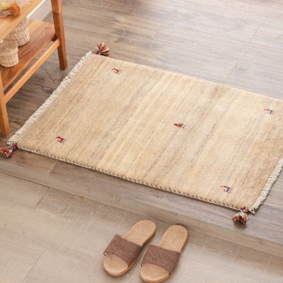 ギャッベ玄関マット 69x95cm ペルシャ絨毯 ギャッベ 手織り カシュクリ