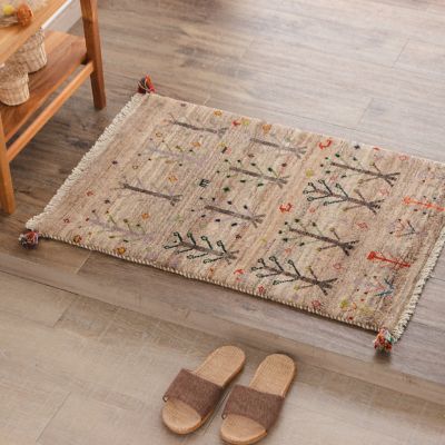 大特価放出！ 玄関マット 60x90cm ペルシャ絨毯 ギャッベ 手織り 