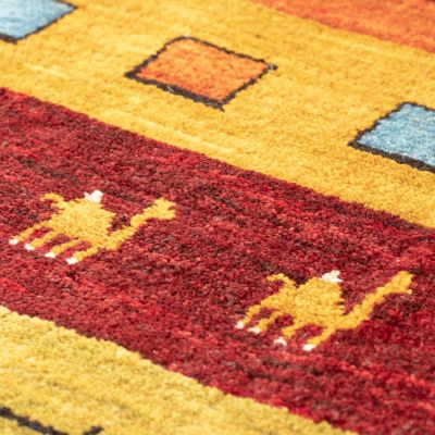 ペルシャ絨毯 ギャッベ gag33手織り 未使用品 在庫一掃セール 155x55 ☆ペルシャ絨毯 手織りリーズバフトギャッベ 玄関マットMサイズ