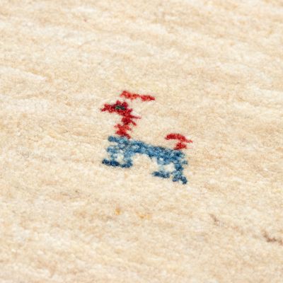 ★ペルシャ手織りリーズバフトギャッベ　玄関マットＬサイズ【１】