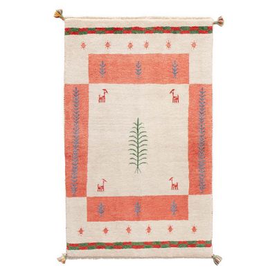 【SALE】三越伊勢丹オンラインストア ペルシャ絨毯 手織りリーズバフトギャッベ 玄関マットLサイズ（3）g188：75×121cm、厚み2.0cm ドアマット【三越伊勢丹/公式】