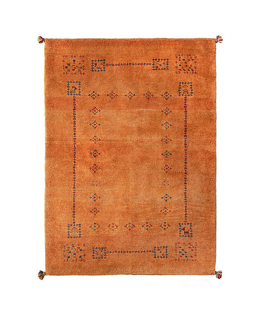 【SALE】【SALE】1 ペルシャ絨毯 手織りギャッベ ラグSサイズ〔1〕（1）g509：108×149cm、厚み1.7cm