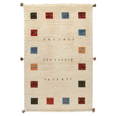 【SALE】【SALE】3 ペルシャ絨毯 手織りリーズバフトギャッベ ラグSサイズ〔3〕（1）g701：98×152cm、厚み1.5cm
