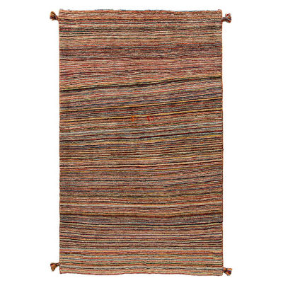 【SALE】【SALE】3 ペルシャ絨毯 手織りリーズバフトギャッベ ラグSサイズ〔3〕（3）g425：94×151cm、厚み1.3cm