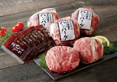 ★【産直】２×北海道産　牛霜降りハンバーグセット