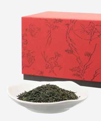 ☆【産直】玉露粉入り宇治煎茶・鳥獣戯画赤BOX | 京都/雅柳〇ほりゑ