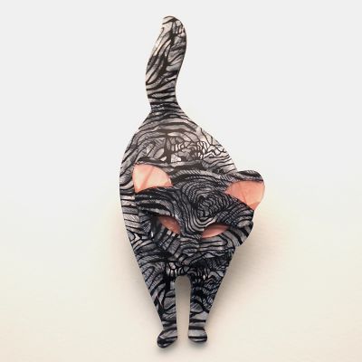 ＜Lea Stein＞★【一点物】猫のブローチＢ