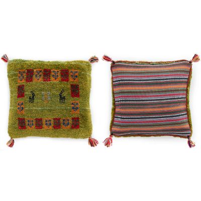 ギャッベ　クッション　ペルシャ絨毯　イラン　手織り(8) ギャッベ クッション ペルシャ絨毯 イラン 手織り(8)